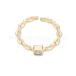 Clear Cubic Zirconia Open Cuff Ring for Women&nbsp;RJEW-N039-06LG