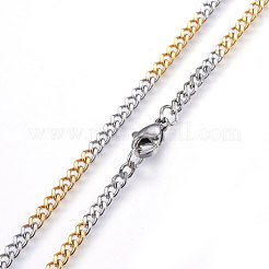 304 Stainless Steel Curb Chain Necklaces&nbsp;NJEW-H492-01GP