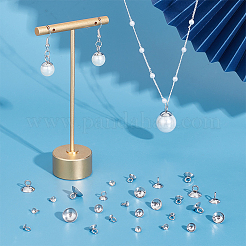 80Pcs 4 Styles 201 Stainless Steel Bead Cap Pendant Bails&nbsp;STAS-UN0063-51