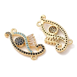 Brass Micro Pave Cubic Zirconia Connector Charms&nbsp;CU-CBA4579-03G-G