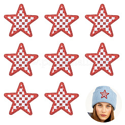 8Pcs Star with Lattice Computerized Embroidery Polyester Iron on/Sew on Patches&nbsp;PATC-TA0001-49B
