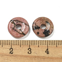 Natural Rhodonite Donut/Pi Disc Charms&nbsp;G-G142-01Q