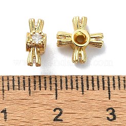Rack Plating Brass Micro Pave Clear Cubic Zirconia Beads&nbsp;KK-U014-10A-G