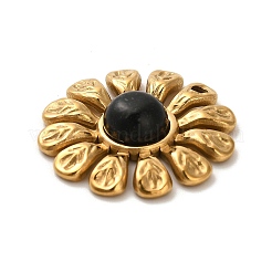Natural Obsidian Flower Pendants&nbsp;SATA-R009-05G-01