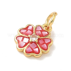 Brass Micro Pave Cubic Zirconia Enamel Pendants&nbsp;KK-H534-11G-01