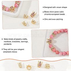16Pcs 4 Style Brass Cubic Zirconia Beads&nbsp;KK-NB0001-53