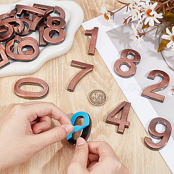 20Pcs 10 Styles Number 0-9 Self Adhesive ABS Electroplating Digital Number Home House Numbers&nbsp;AJEW-GF0010-21