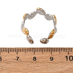 304 Stainless Steel Double Color Cuff Rings&nbsp;RJEW-S635-01GP-T