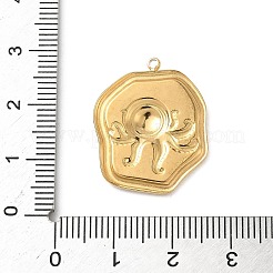 304 Stainless Steel Epoxy Resin with Natural Shell and Sequins Inside Pendants&nbsp;STAS-L026-17G-L03