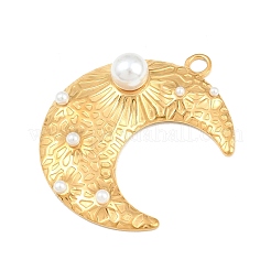 304 Stainless Steel with Plastic Pearl Pendants&nbsp;SA-CBABA5E-04G