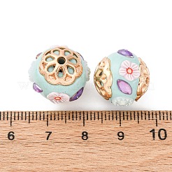 Handmade Resin Indonesia Round Beads&nbsp;IPDL-P005-18KCG-01