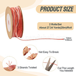 2 Rolls Segment Dyed Cotton Twisted String Cord&nbsp;OCOR-TA0002-95B