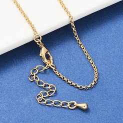 Long-Lasting Plated Brass Cable Chain Necklaces&nbsp;NJEW-K112-10G-NF