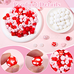 10 Styles Round & Heart & Rondelle Silicone Beads&nbsp;SIL-PA0001-36