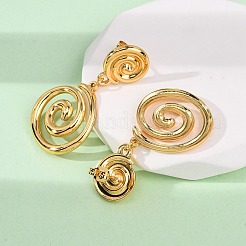 304 Stainless Steel Vortex Spiral Dangle Stud Earrings&nbsp;X-EJEW-L304-01G
