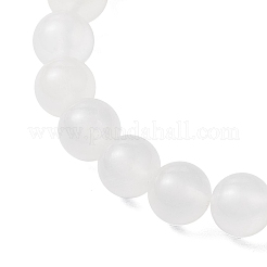Natural Selenite Round Beads Stretch Bracelets for Men Women&nbsp;BJEW-JB12236