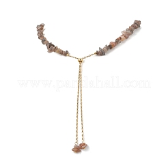 Adjustable Natural Multi-Moonstone Chip Beaded Necklaces&nbsp;NJEW-JN05933
