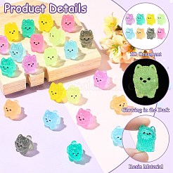40Pcs 8 Colors Luminous Dog Miniature Ornaments&nbsp;DJEW-CJZ0001-004