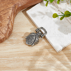 1Pc Tibetan Style Wolf Shaped Brass Shackle Clasps&nbsp;FIND-CY0002-14B