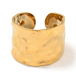 Ion Plating(IP) 304 Stainless Steel Hammered Open Cuff Ring&nbsp;X-RJEW-A043-08G