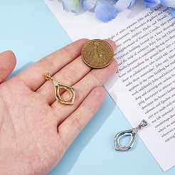 2Pcs 2 Colors Brass Pendants Cabochon Settings&nbsp;FIND-HS0001-14