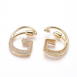 Brass Micro Pave Cubic Zirconia Screw Carabiner Lock Charms&nbsp;KK-I033-01G-G