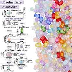 420Pcs 9 Styles Transparent Acrylic Beads&nbsp;TACR-PA0001-33