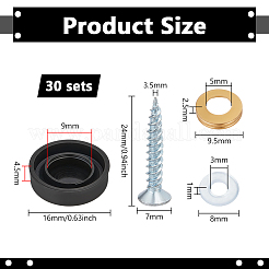 30 Bags 304 Stainless Steel Glass Fasteners&nbsp;STAS-BC0004-30EB