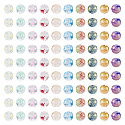300Pcs 10 Style Baking Paint Transparent & Crackle Glass Beads&nbsp;DGLA-TA0001-03