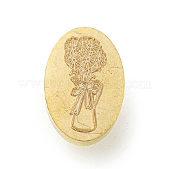 Golden Tone Wax Seal Brass Stamp Head&nbsp;AJEW-G056-03C