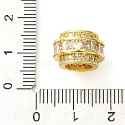 Rack Plating Brass Micro Pave Clear Cubic Zirconia European Beads&nbsp;KK-G501-05G