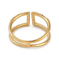 Ion Plating(IP) 304 Stainless Steel Cuff Ring with Rhinestones&nbsp;RJEW-D083-04G