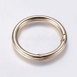 Zinc Alloy Spring Gate Rings&nbsp;PALLOY-WH0007-01LG