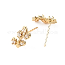 SHEGRACE Leafy Branch Brass Micro Clear Pave Cubic Zirconia Stud Earrings&nbsp;XGRQ4N292-717G