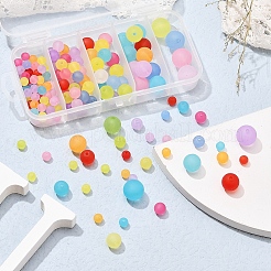 153 Pcs 5 Style Transparent Acrylic Ball Beads&nbsp;FACR-YW0001-03
