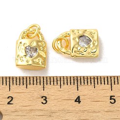 Brass Micro Pave Cubic Zirconia Pendants&nbsp;KK-H461-06G-03