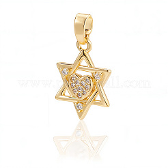 16Pcs Brass Micro Pave Cubic Zirconia Pendants&nbsp;KK-BBC0019-73