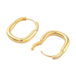 Rack Plating Oval Brass Hoop Earrings&nbsp;EJEW-N055-29G-RS