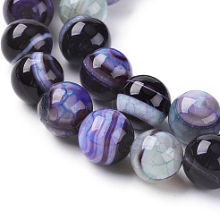 Natural Striped Agate/Banded Agate Beads Strands&nbsp;G-G582-10mm-43