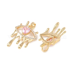 Brass Micro Pave Cubic Zirconia Pendants&nbsp;KK-D223-05G