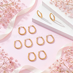 12 Pairs 202 Stainless Steel Huggie Oval Hoop Earrings&nbsp;EJEW-UN0003-37