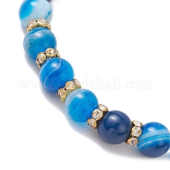 Natural Banded Agate Stretch Bracelets&nbsp;BJEW-JB12185-01
