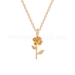 Valentine's Day Rose Flower Alloy Pendant Necklaces for Women&nbsp;WG54A93-01