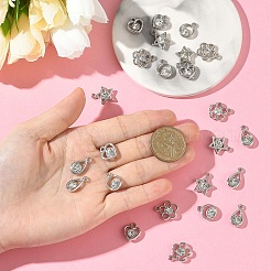 25Pcs 5 Styles Plastic with Resin Rhinestone Pendants&nbsp;FIND-YW0009-87