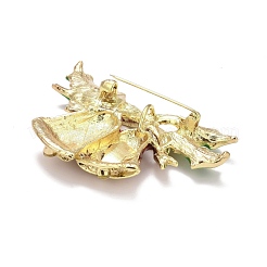 Colorful Enamel Christmas Bell Brooch with Crystal Rhinestone&nbsp;JEWB-A004-06G