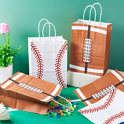 8Pcs 2 Styles Baseball Print Paper Gift Tote Bags&nbsp;ABAG-TA0001-55