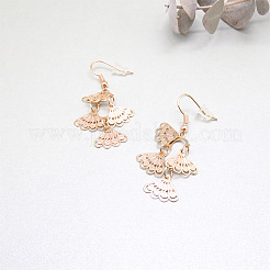Filigree Butterfly 304 Stainless Steel Dangle Earrings&nbsp;WG3B680-01