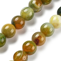 Natural Multi-Color Agate Beads Strands&nbsp;G-A261-B14-14mm