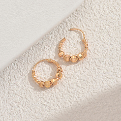 Brass Round Beads Hoop Earrings&nbsp;NG3956