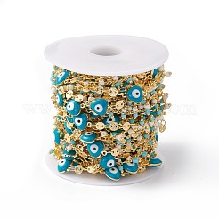 Handmade Eco-friendly Brass Flat Round & Heart Link Chain&nbsp;CHC-E025-23G
